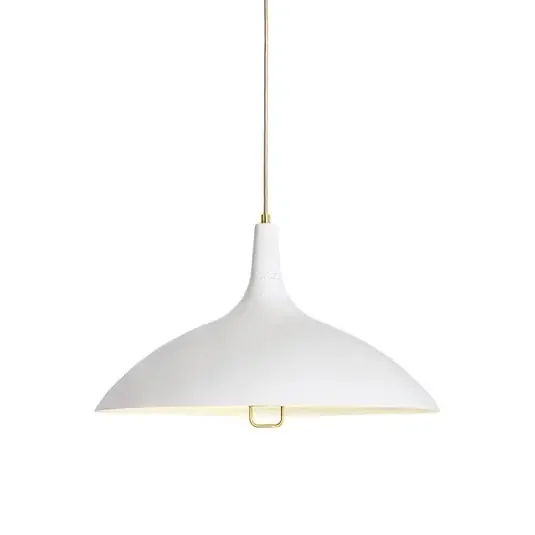 1965 Lámpara Colgante Latón/Blanco – GUBI