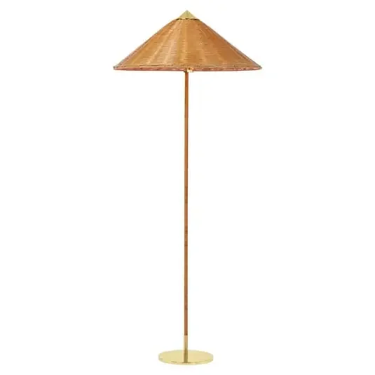 9602 Lámpara de Pie Latón/Mimbre de Sauce – GUBI