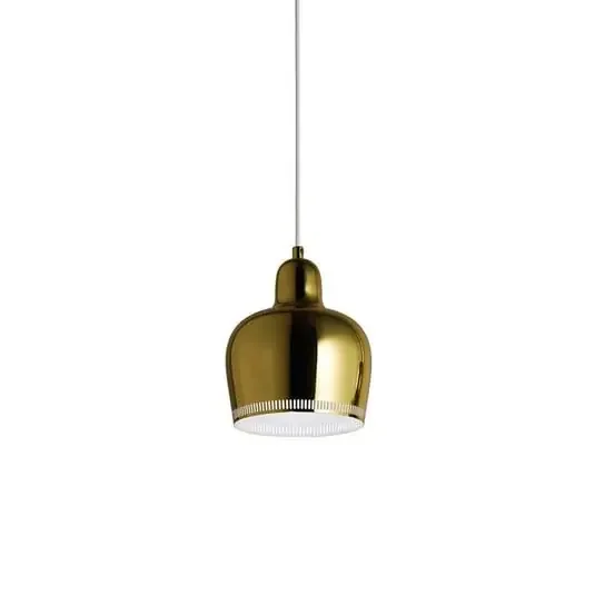 A330S Golden Bell Lámpara Colgante Brass/White – Artek