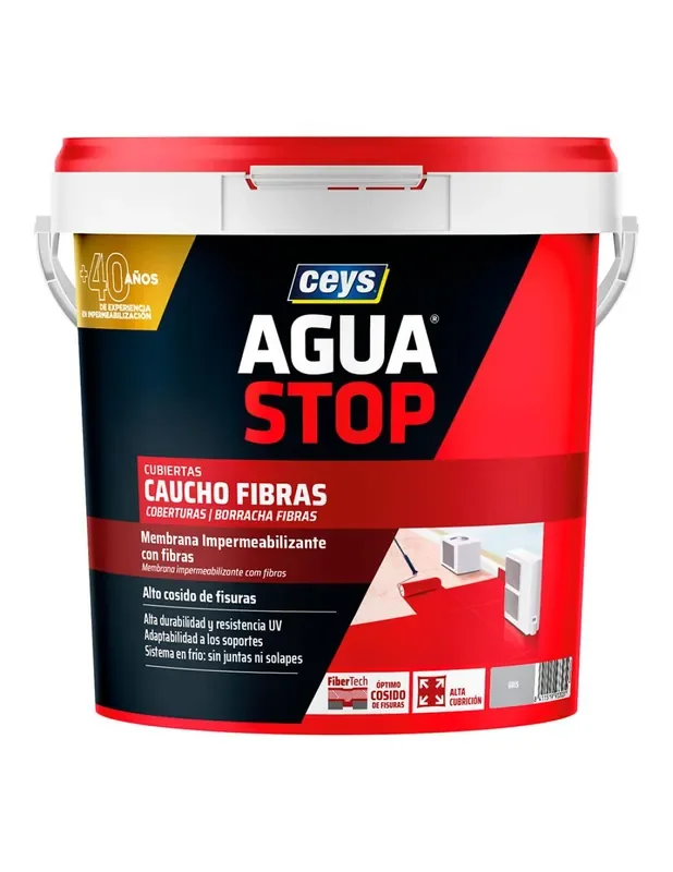Aguastop caucho fibras gris 5kg 903303 8411519933031 95597 AGUASTOP