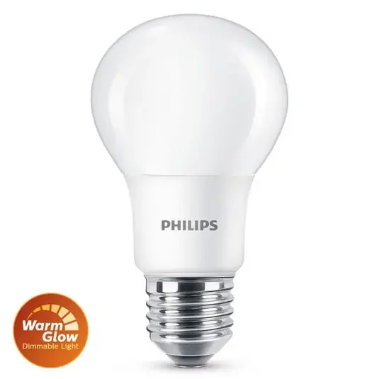 Bombilla LED 3,4W Plástico Resplandor Cálido (470lm) Regulable E27 – Philips