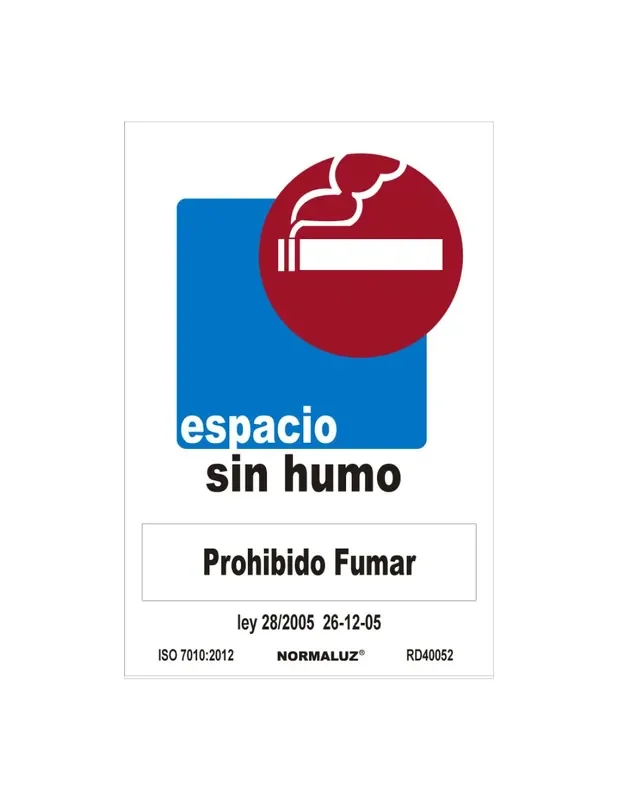 Cartel «espacio sin humo-prohibido fumar» (pvc 0,7mm) 30x40cm normaluz 8422838034422 08993 NORMALUZ