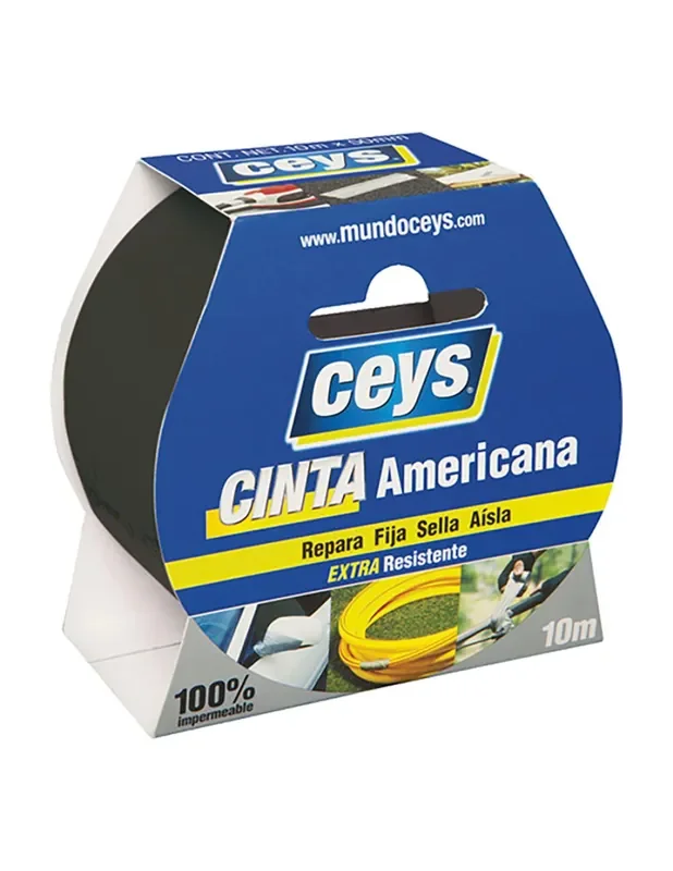 Ceys cinta americana negro rollo 10m x 50mm. 507605 8411519776058 95556 CEYS