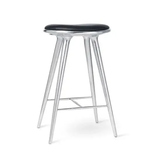 High Taburete de bar H74 Recycled Aluminum – Mater