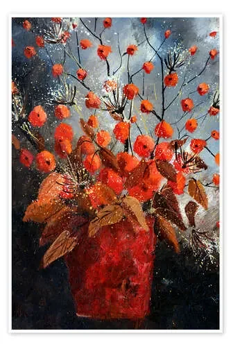Jarrón de flores rojas de Pol Ledent