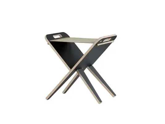 Klaburet Stool Black/Linen – Piet Hein