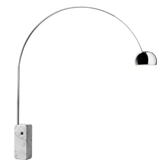 Lámpara de pie LED Arco, cromada, altura 240 cm – FLOS