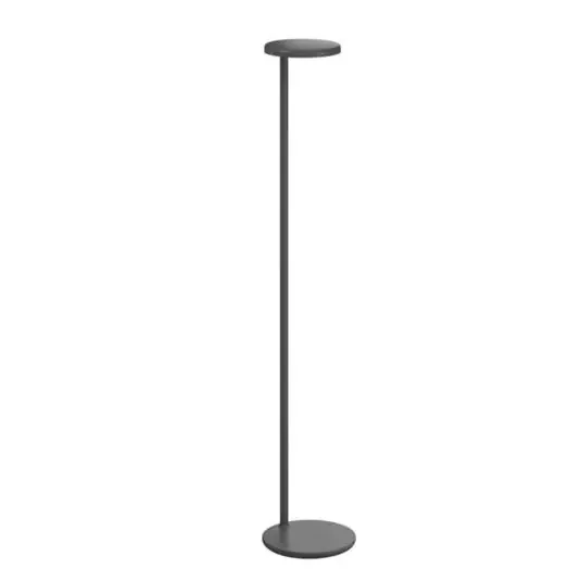 Lámpara de pie Oblique F, 3000 K USB-C 107,4 cm, gris/aluminio – FLOS