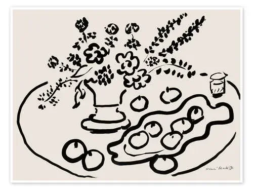 Still Life with Flower Vase and Fruit Plate, 1947 de Henri Matisse ...
