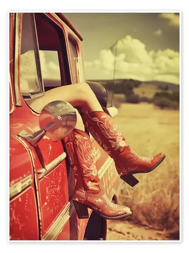 Vintage boots and retro US car de Frank Daske