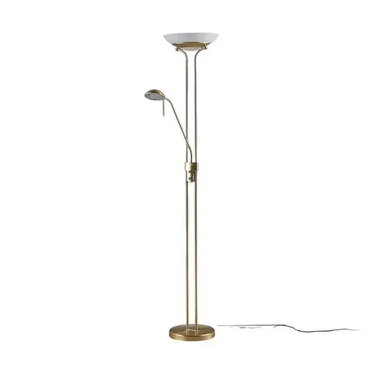 Yveta Lámpara de Pie Brass/White – Lindby